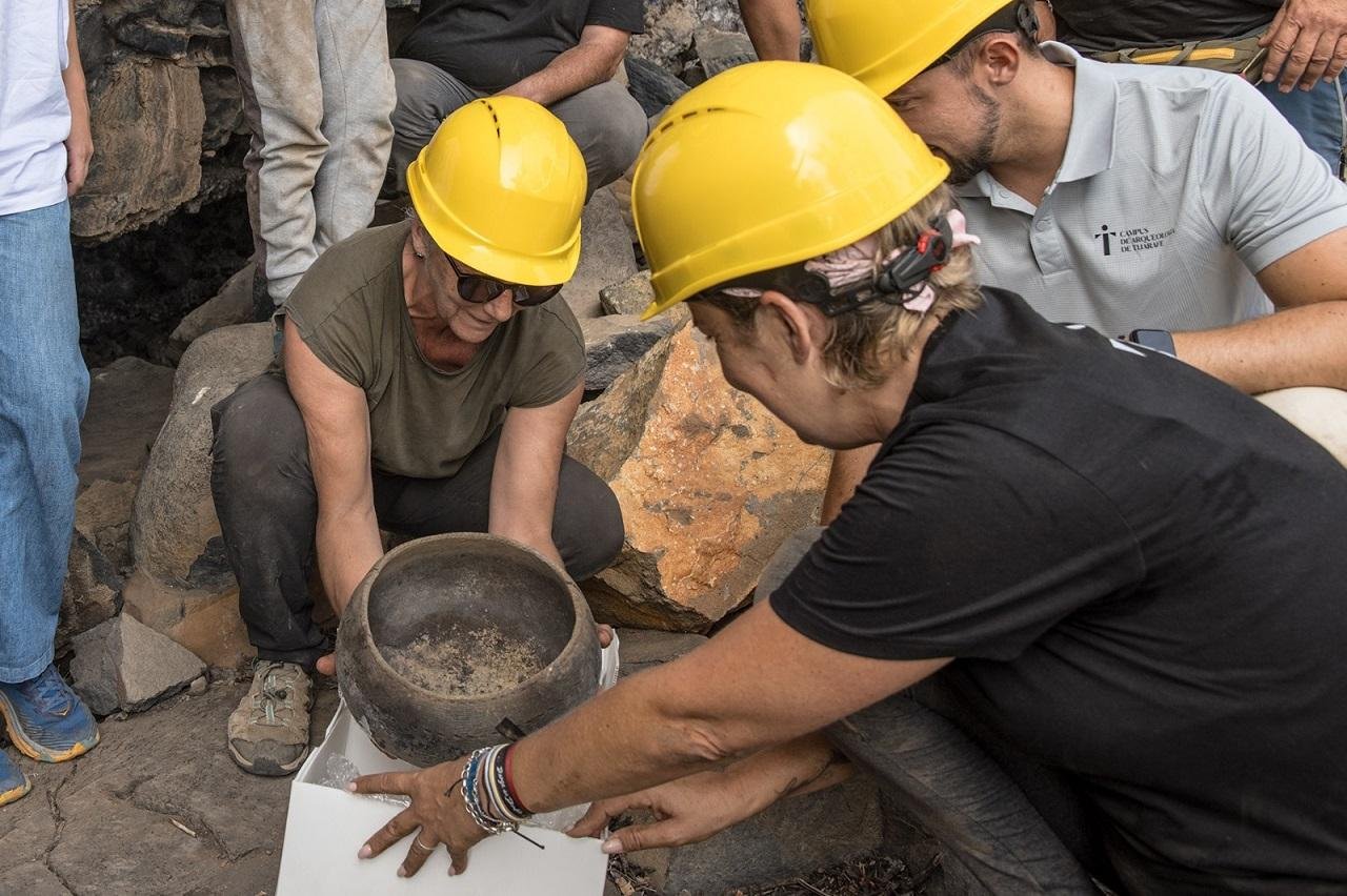 Raro vaso de cerâmica do século XV encontrado em La Palma a partir da época da conquista castilar