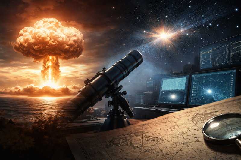 Analistas confirmam correlação entre transientes astronômicos e testes nucleares