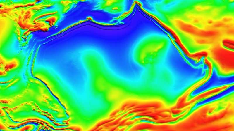The magnetic anomaly, which bears a suspicious resemblance to the Australian continent. (CSIRO)