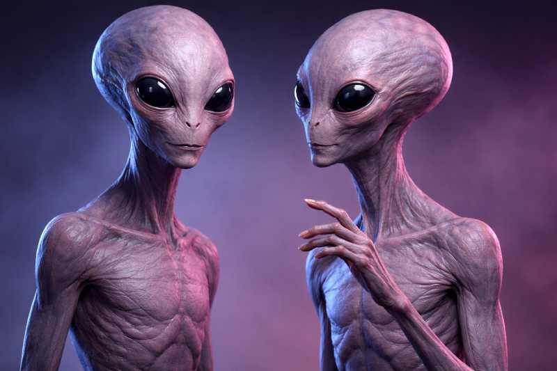 Artistic illustration of extraterrestrial beings with a purple hue, representing the hypothesis of life forms dominated by a pigmentation different from that found on Earth. Image credit: © 2026 Verdade-Ufo/Deviantart